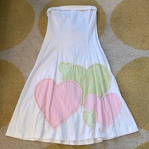 HEART strapless white dress S